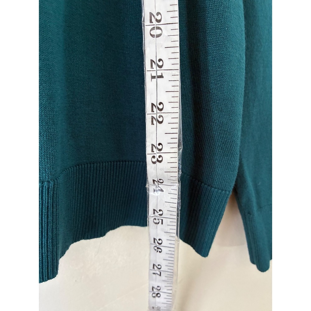 Cable & Gauge Teal Green Lace Collar Sweater NWT L Floral Peter Pan Knit Casual - Picture 6 of 9